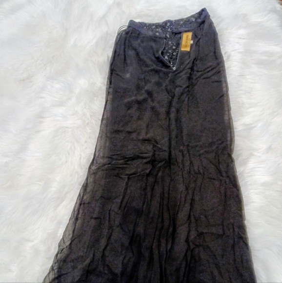 Couture designer Naeem Khan black evening long length beaded skirt size 4 - Picture 7 of 8